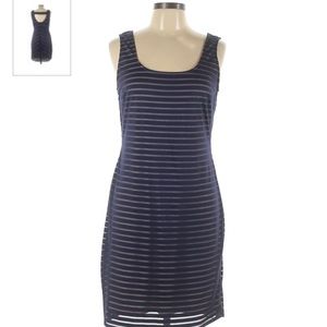 Jennifer Lopez navy striped dress